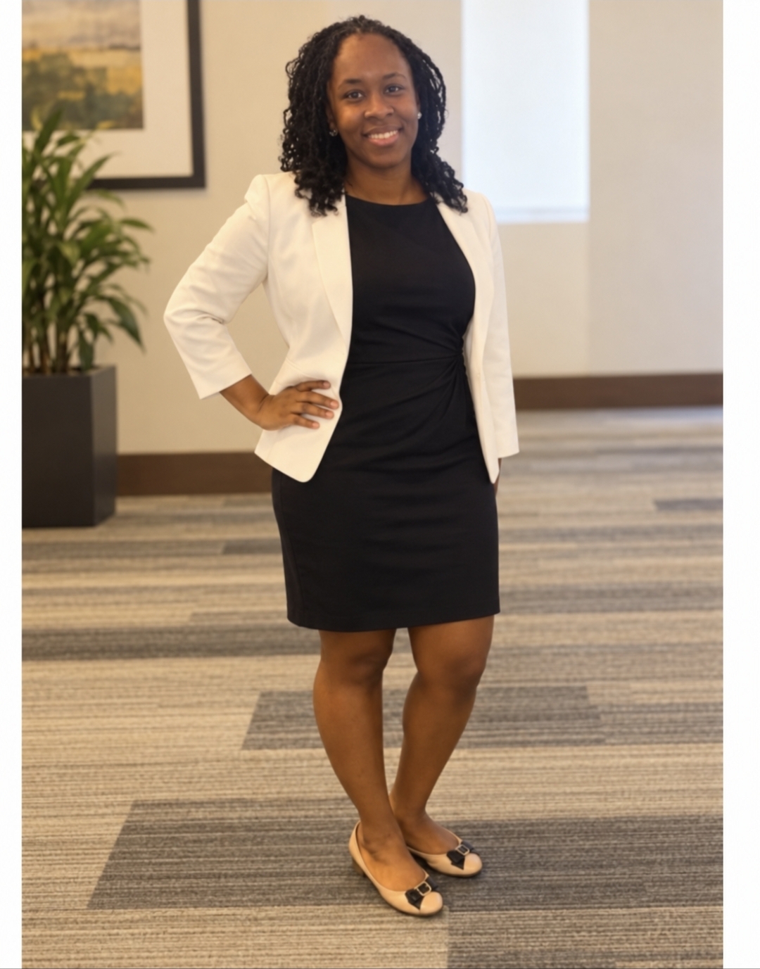 Donnetta Jenkins in a white blazer